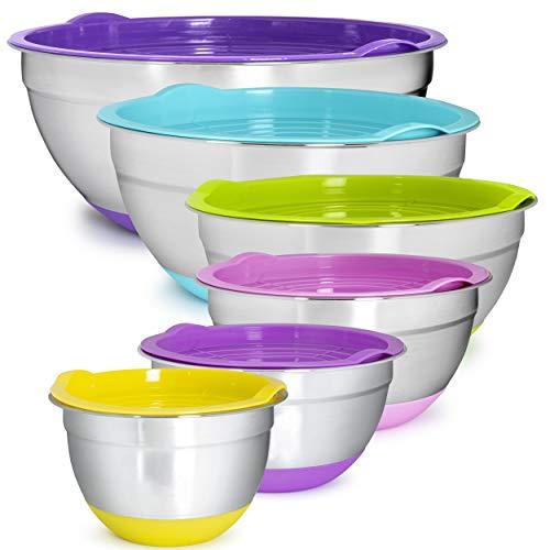KatieKay Stainless Steel Mixing BowlsStackableSet of 6NonSlip