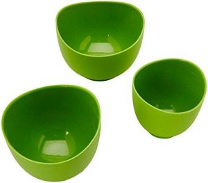 iSi Basics Flexible Silicone Mixing Bowls, Set of 3, 1 QT, 1.5 QT, 2 QT, Wasabi