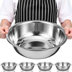 Meyeyaia 4 Packs Large Stainless Steel Mixing Bowl,Metal Mixing