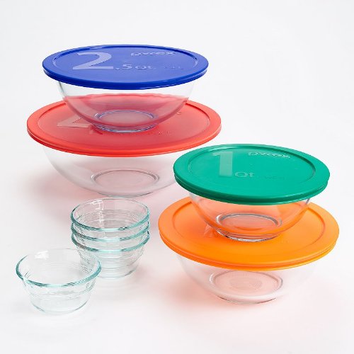 pyrex glass mixing bowls