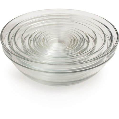 Duralex Lys Stackable Glass Bowl, 63/4″ Set of 6 Mixing Bowls