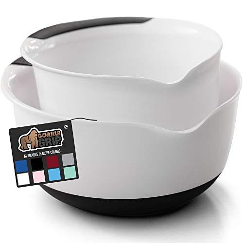 Gorilla Grip Original Mixing Bowls Set of 2, Slip Resistant Mixing Bowls