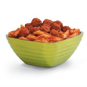 Vollrath 4763230 Stainless Steel Square Double Wall Insulated Serving Bowl, 1.8-Quart, Lemon Lime
