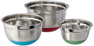 Cook Pro Stainless Steel Mixing Bowls with Non-Skid Base, Set of 3