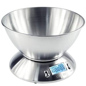 Camry Digital Kitchen Scale Food Scale Mixing Bowl 2.15L with Room Temperature and Timer Backlight LCD Display, Stainless Steel