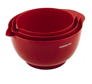 Farberware Classic Mixing Bowls, Red, Set of 3