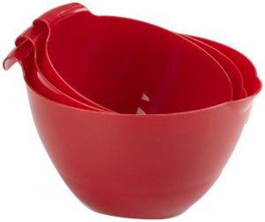 Linden Sweden 3-Piece Mixing Bowl Set, Red