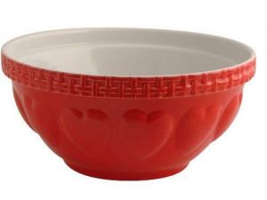 Mason Cash Hearts Mixing Bowl, Red, 4.25-Quart