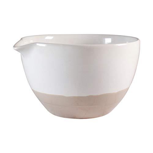 Ceramic Mixing Bowl by CIROA Natural Stoneware and White Bowl Large 4