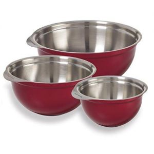 Kitchenaid Stainless Steel Mixing Bowls, Candy Apple Red, Set of 3