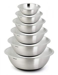 ChefLand Mixing Bowl with Non-Slip Silicone Base, 1-1/2, 3, 5 and 8-Quart, Stainless Steel, Set of 4
