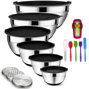 Mixing Bowls with Airtight Lids, 20PCS Stainless Steel Mixing