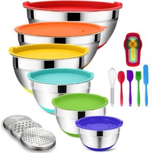 Mixing Bowls with Airtight Lids, 20PCS Stainless Steel Mixing