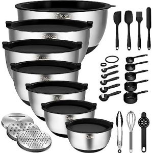 Wildone Mixing Bowls with Airtight Lids, 27 PCS Stainless Steel