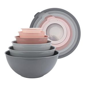 COOK WITH COLOR Mixing Bowls with TPR Lids - 12 Piece Plastic