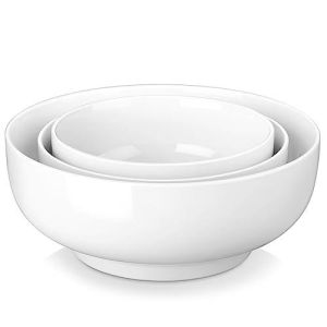 MALACASA Large Salad Bowls, White Serving Bowls Set of 3 (44 &