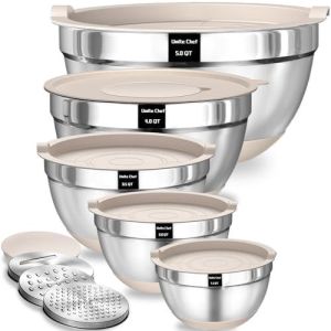 Umite Chef Mixing Bowls with Airtight Lids Set, 8PCS Stainless