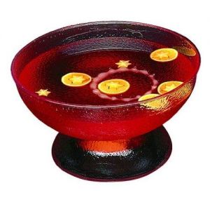 Tablecraft 997PC Plastic Round Pebbled Design Salad Bowl with Pedestal Base, 12-Quart, 18 by 10-Inch