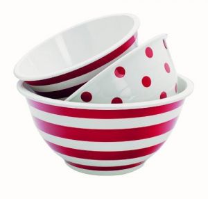Anchor Hocking 3-Piece Decorated Mixing Bowl Set, Melamine