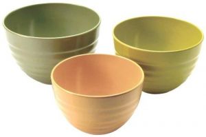 Norpro Bamboo Melamine Ribbed Bowls