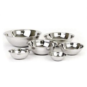 Dozenegg (Set of 6) Mixing Bowls Standard Weight Stainless Steel, Mirror Finish, 3/4, 11/2, 3, 4, 5, and 8 Qt